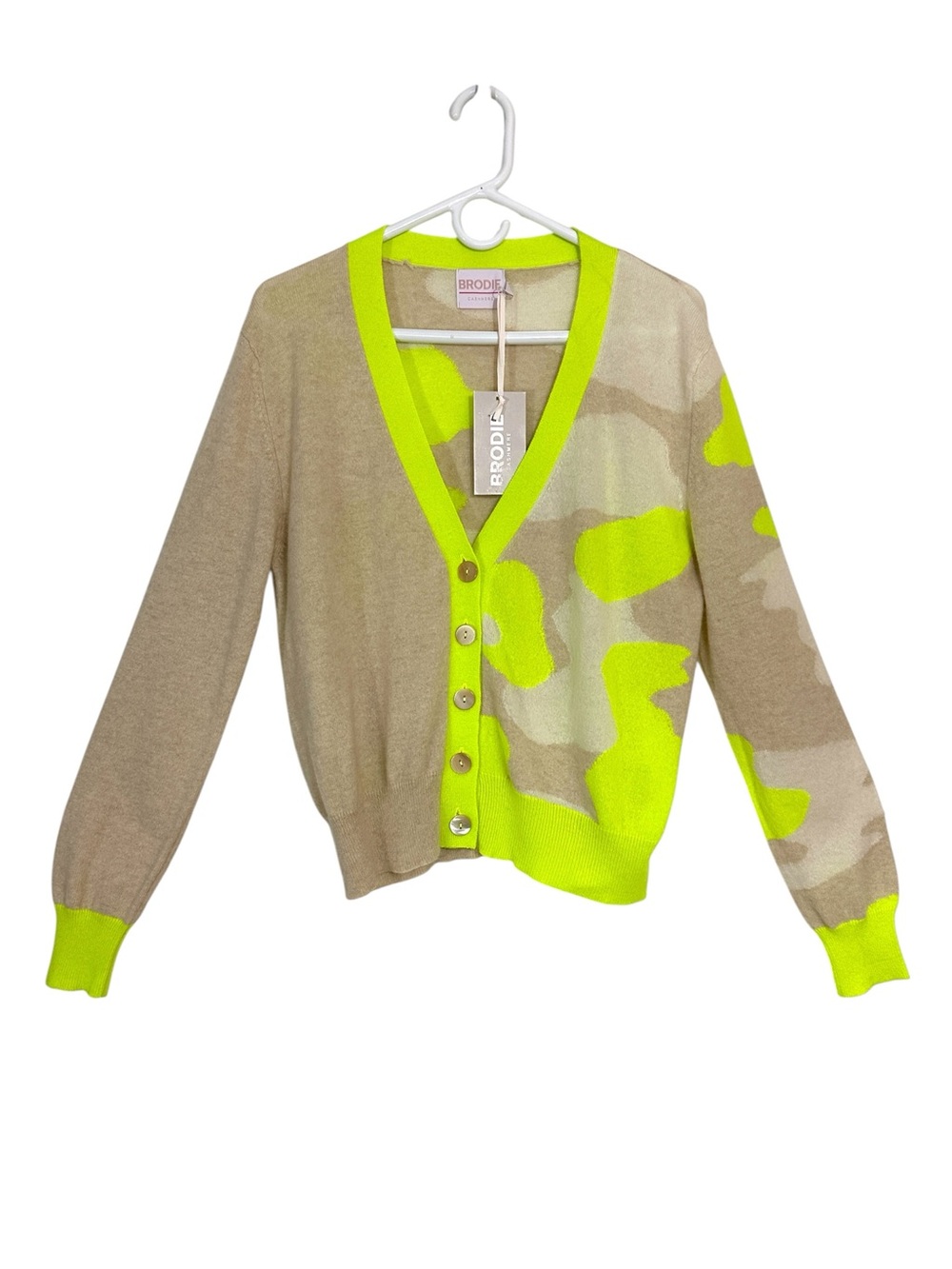 Brodie Cashmere Wild Casi Cardigan In Antique White